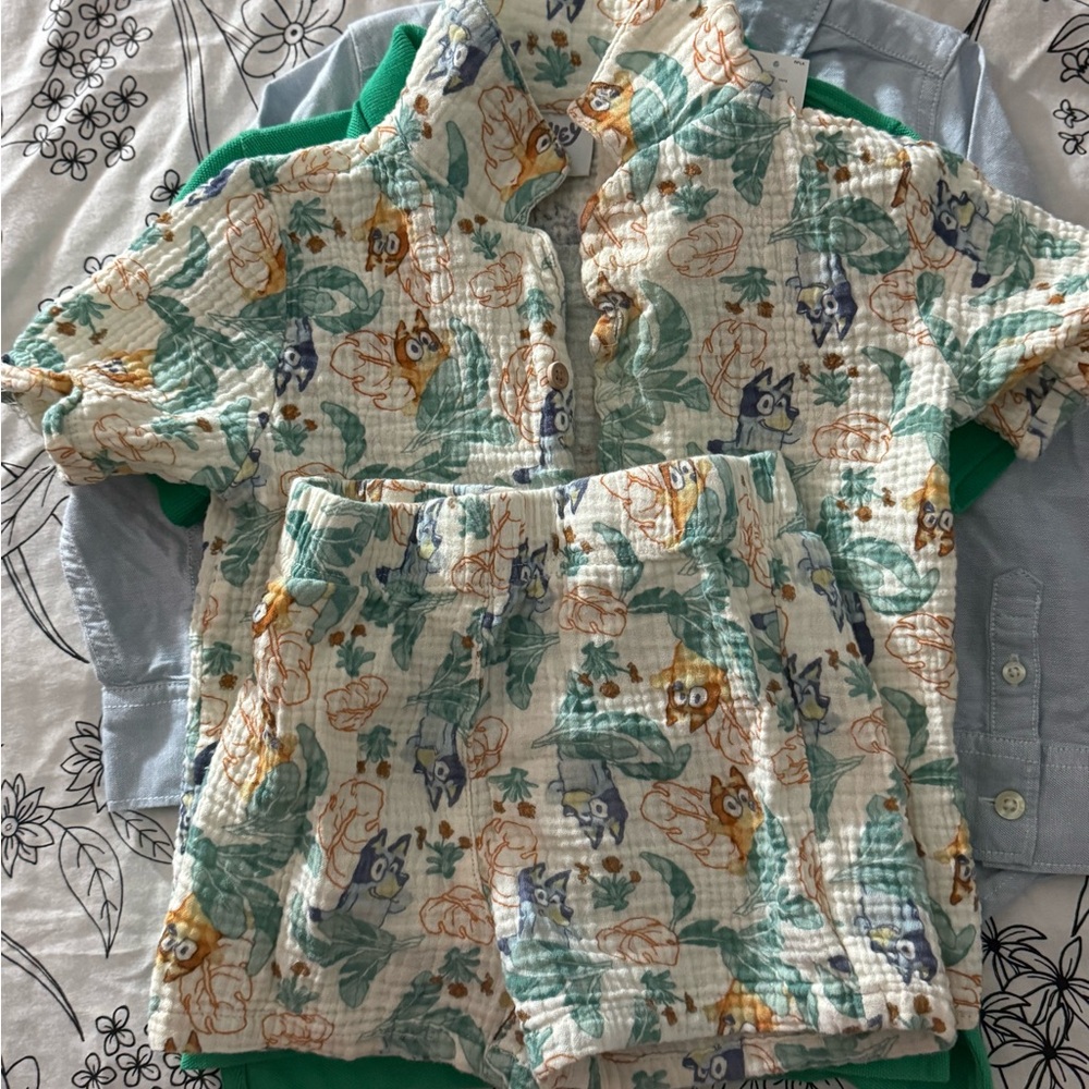 Charming Bluey & Bingo Print Kids Shirt and Shorts Set